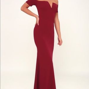 Lulus off the shoulder full length dress